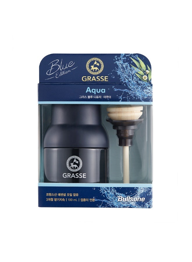 Bullsone Grass Aqua Car Air Freshener 100ml – Luxury Essential Oil Diffuser, Long Lasting Car Perfume Up to 12 Weeks