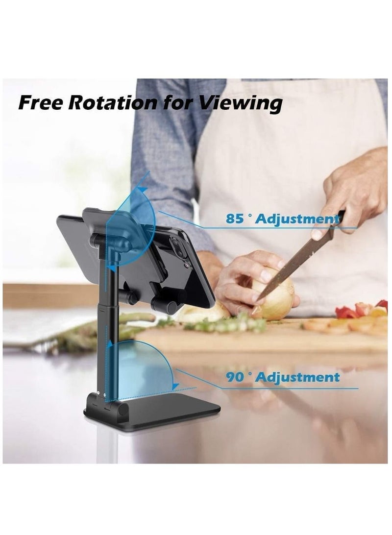 Adjustable Cell Phone Stand, Foldable Portable Phone Stand Phone Holder for Desk, Desktop Tablet Stand Compatible with Mobile Phone/iPad/Tablet - Image 2
