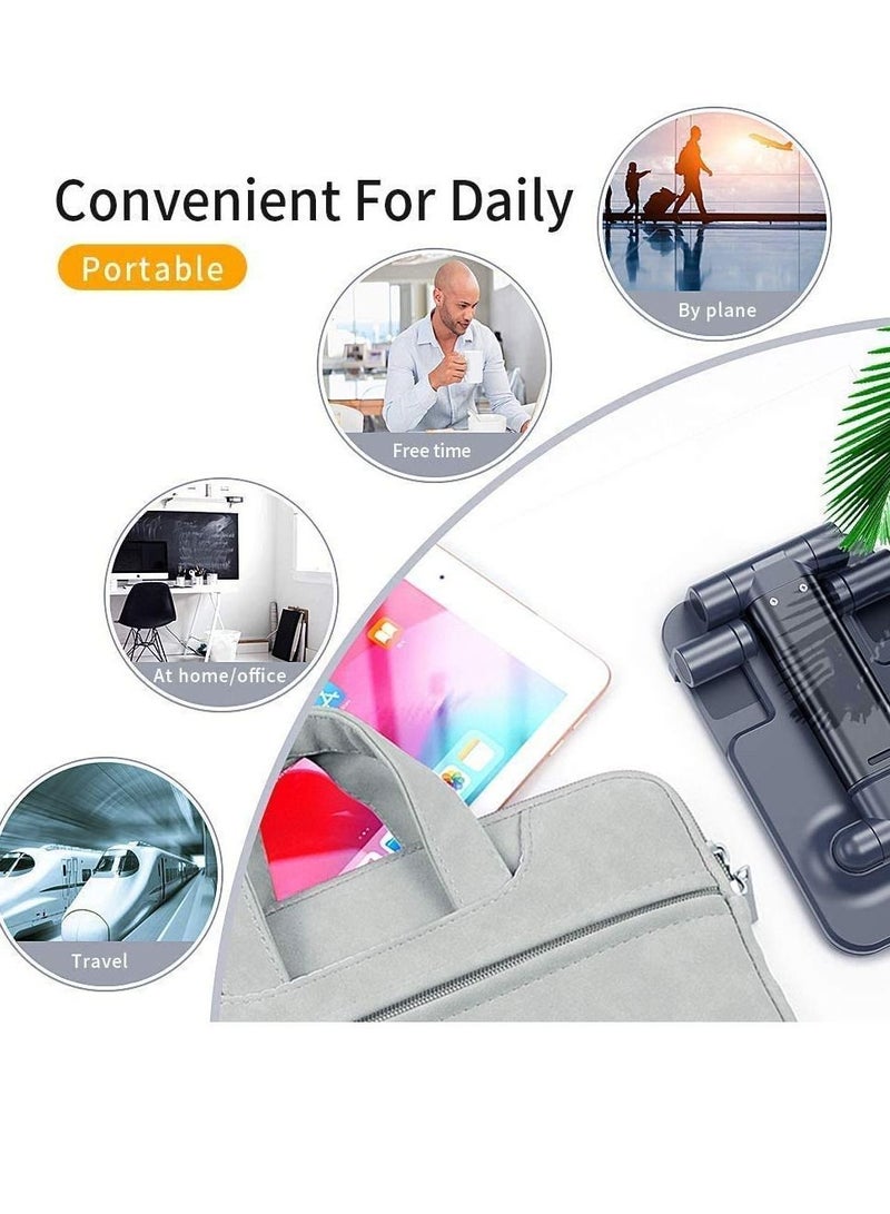 Adjustable Cell Phone Stand, Foldable Portable Phone Stand Phone Holder for Desk, Desktop Tablet Stand Compatible with Mobile Phone/iPad/Tablet - Image 4