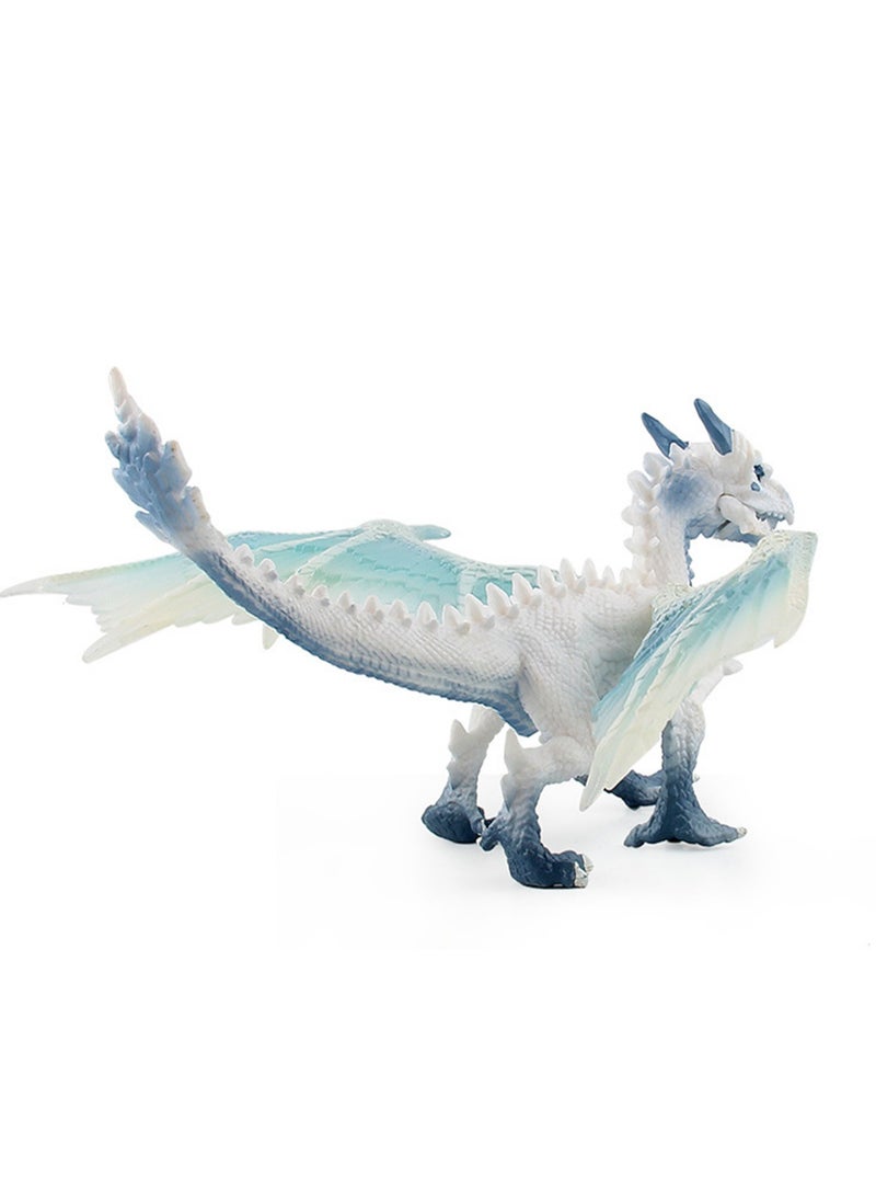 Children's Simulation Solid Dinosaur Model Doll Animal Plastic Flying Dragon Dinosaur Toy Ornaments Collection (124-153 Ice Dragon)  - Image 1