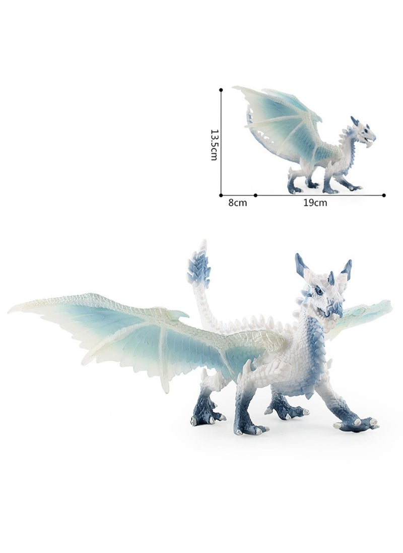 Children's Simulation Solid Dinosaur Model Doll Animal Plastic Flying Dragon Dinosaur Toy Ornaments Collection (124-153 Ice Dragon)  - Image 2