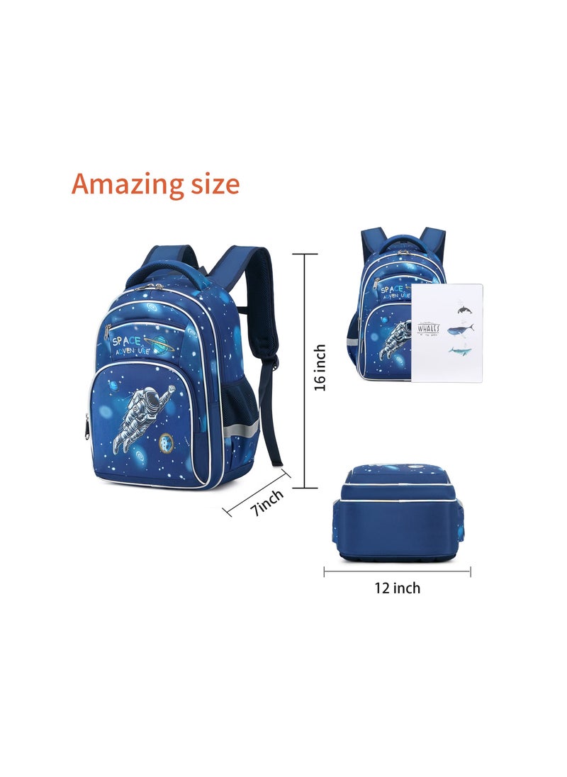 SYOSI - Kids Backpacks, Kindergarten Perfect Size School Backpack for Girls and Boys, Water Resistant Easy to Clean Preschool Book Bag for Kids, 16 inch Multifunctional Cute Large Capacity - Image 1