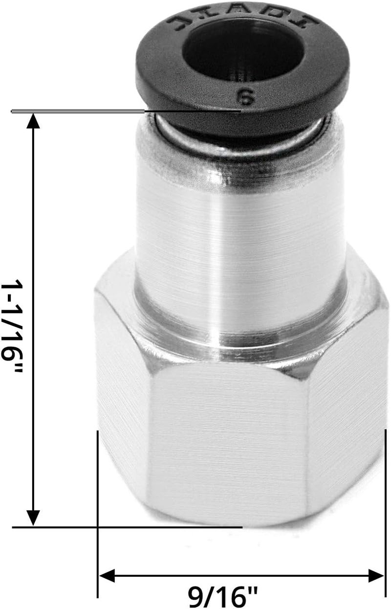 woobles - 10 Pack Pneumatic Push to Connect Air Fittings, 1/4 Inch Tube OD x 1/4 Inch NPT Female, Push in Connectors Air Line Quick Connect Fitting Air Hose Fittings 1/4" NPT 1/4" OD - Image 5