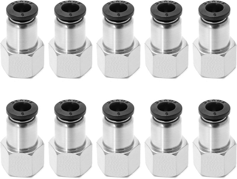 woobles - 10 Pack Pneumatic Push to Connect Air Fittings, 1/4 Inch Tube OD x 1/4 Inch NPT Female, Push in Connectors Air Line Quick Connect Fitting Air Hose Fittings 1/4" NPT 1/4" OD - Image 1