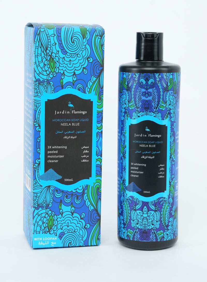 Jardin Flamingo Moroccan Soap Liquid 500ml - Neela Blue - Image 1