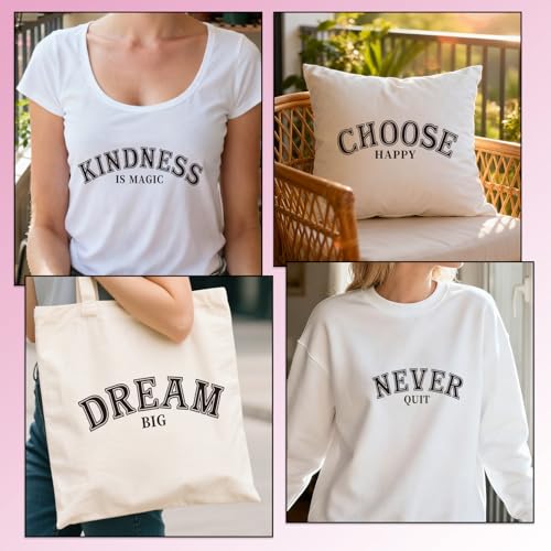 Shejdgart Dtf Transfers Ready to Press - 20 Pcs Motivational Iron on Patches for T-Shirts, Inspirational Quotes Iron on Stickers Heat Transfer Vinyl Decals for DIY Fabric Clothes Decor - Image 5