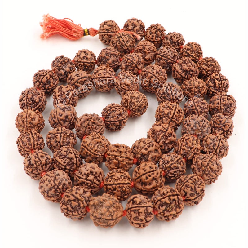 ARKAM 5 mukhi Rudraksh Kantha/Rudraksha Kantha for Wearing and Worship/Rudraksh Mala Big/Five Faced Rudraksh Kantha Mala (Size: 18-22mm, Length: 35inches, Beads: 54+1), Brown - Image 1
