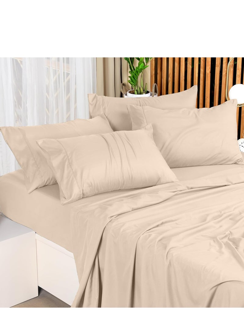 Utopia Bedding California King Sheet Set â€“ 4 Piece Bed Sheets for Cal King Size Bed, Soft and Breathable Microfiber, Includes 1 Fitted Sheet, 1 Flat Sheet and 2 Pillowcases (Beige) - Image 2