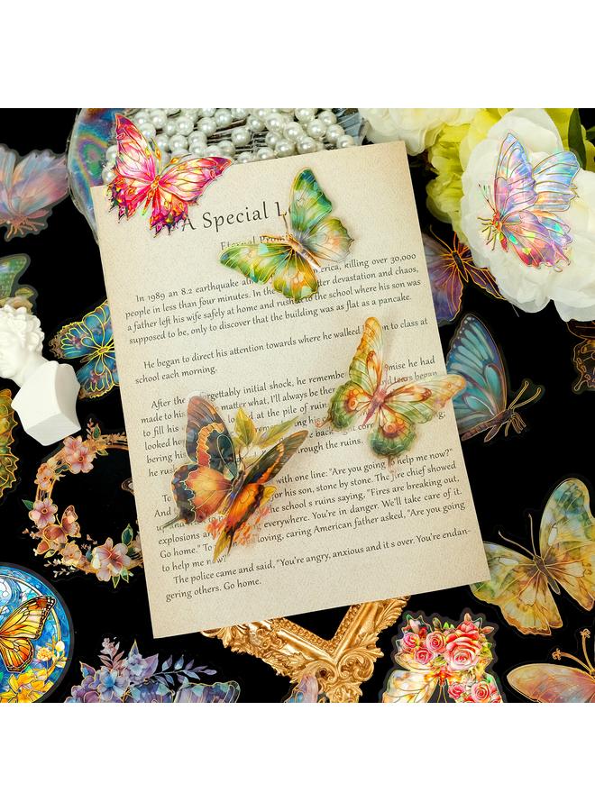 Bluejw Pet Cold Hot Laser Butterfly Stickers 30 Dream Ins Butterfly Hand Account Flow Hemp Material Creative Diy Decorative Stickers - Image 3