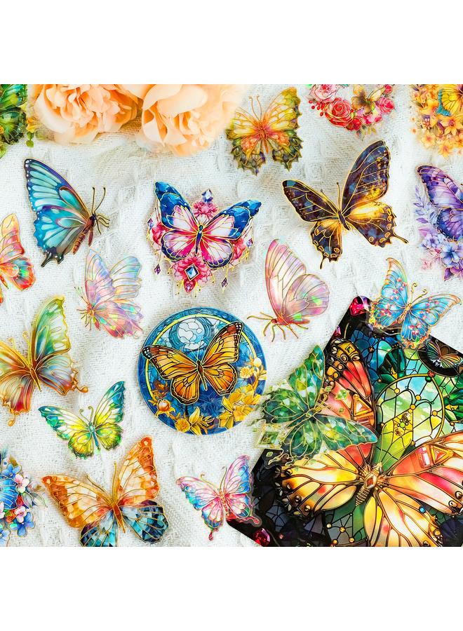 Bluejw Pet Cold Hot Laser Butterfly Stickers 30 Dream Ins Butterfly Hand Account Flow Hemp Material Creative Diy Decorative Stickers - Image 1