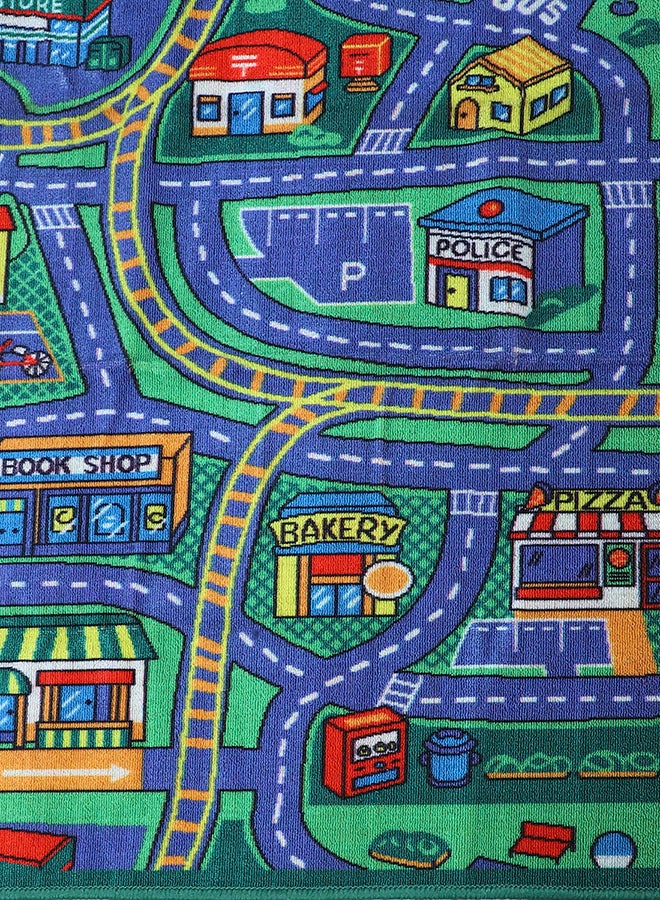 Status Status Contract Kids Rug Play Crawl Floor Anti Skid mat Children's Educational, Map, Road Traffic System, Multi Colour Toddler Activity for Playing with Toy, car, Trucks - Image 5