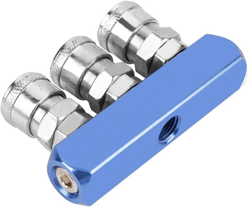 Hilitand Pneumatic Connector Quick Fitting Female Threads, 12mm, Steel and Copper, PT1/4, 3 Way, Air Hose Connecting - Image 3