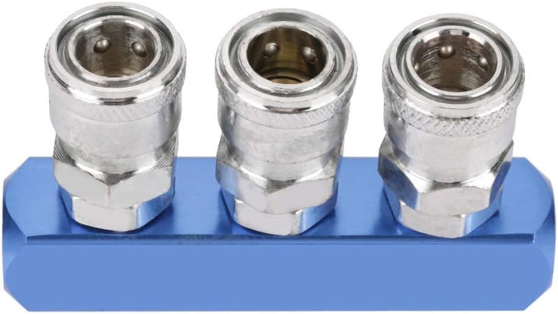 Hilitand Pneumatic Connector Quick Fitting Female Threads, 12mm, Steel and Copper, PT1/4, 3 Way, Air Hose Connecting - Image 1