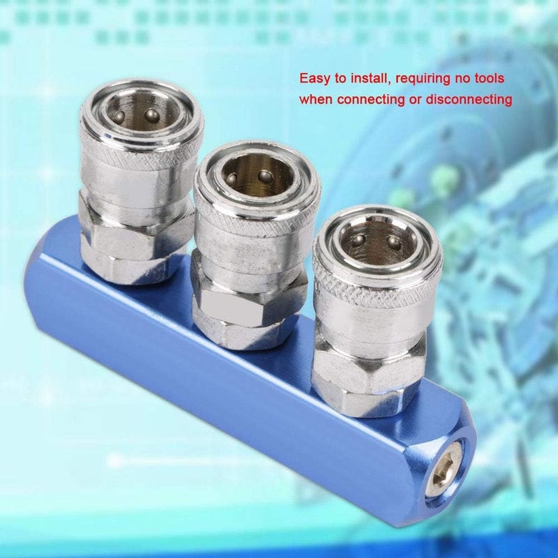 Hilitand Pneumatic Connector Quick Fitting Female Threads, 12mm, Steel and Copper, PT1/4, 3 Way, Air Hose Connecting - Image 5