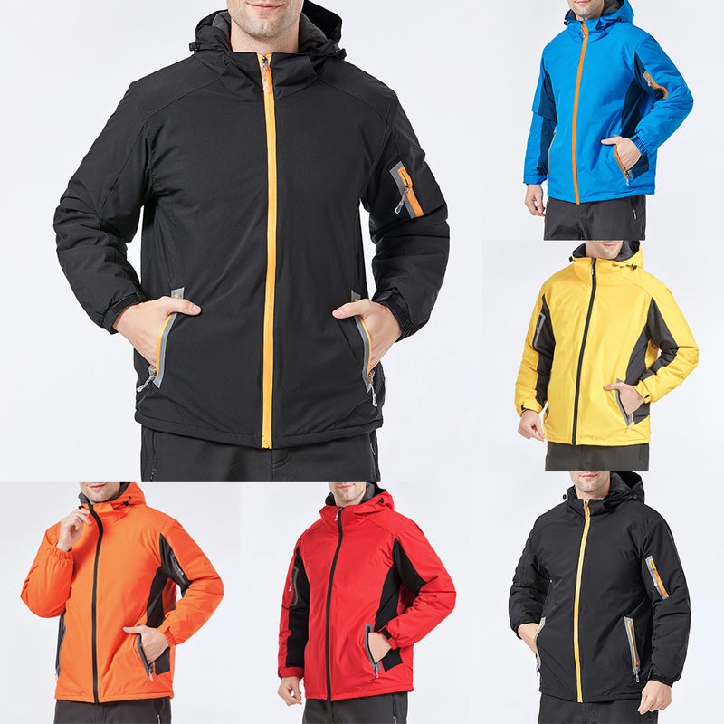 Men Women Winter Waterproof Coat Hooded Thick Windproof Breathable Warm Hiking Cycling Outdoor Raincoat - Image 4