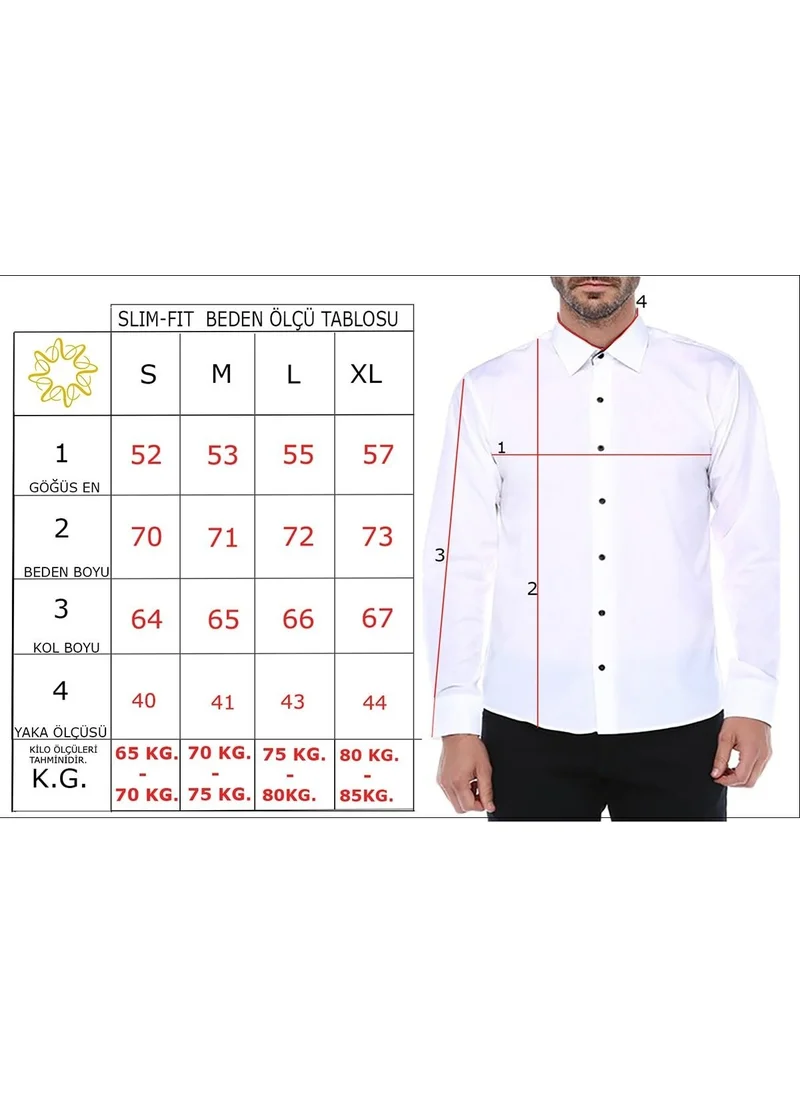Varetta Men's Yellow Printed Long Sleeve Slim Fit Shirt