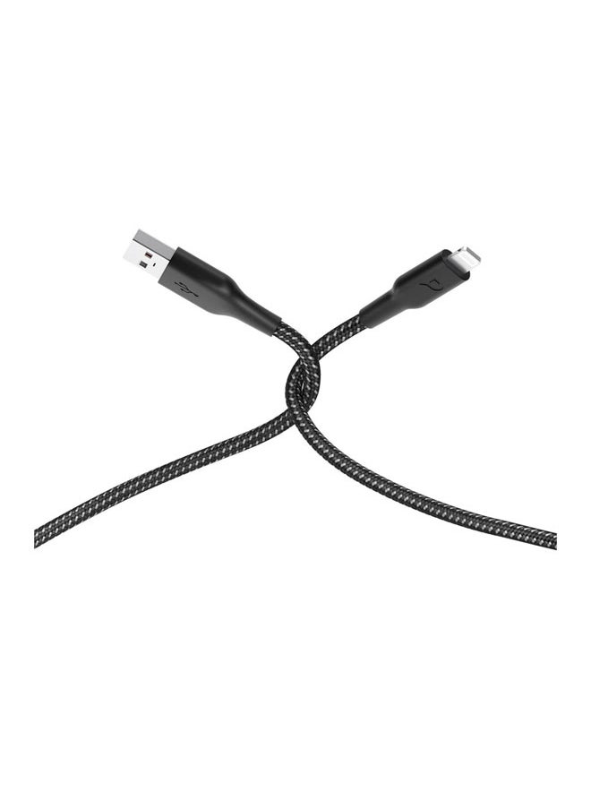 Powerology Powerology Braided USB-A To Lightning Data & Fast Charge Cable - Black  - Image 2