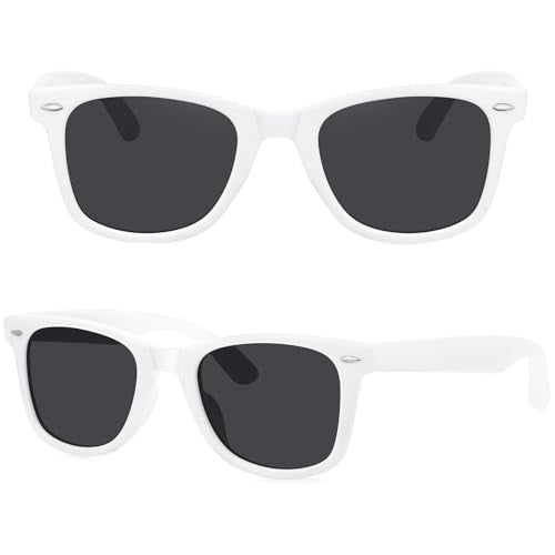 MEETSUN Polarized Sunglasses for Men Women Classic Retro Square Frame Driving Sun Glasses UV400 Protection White Grey - Image 3