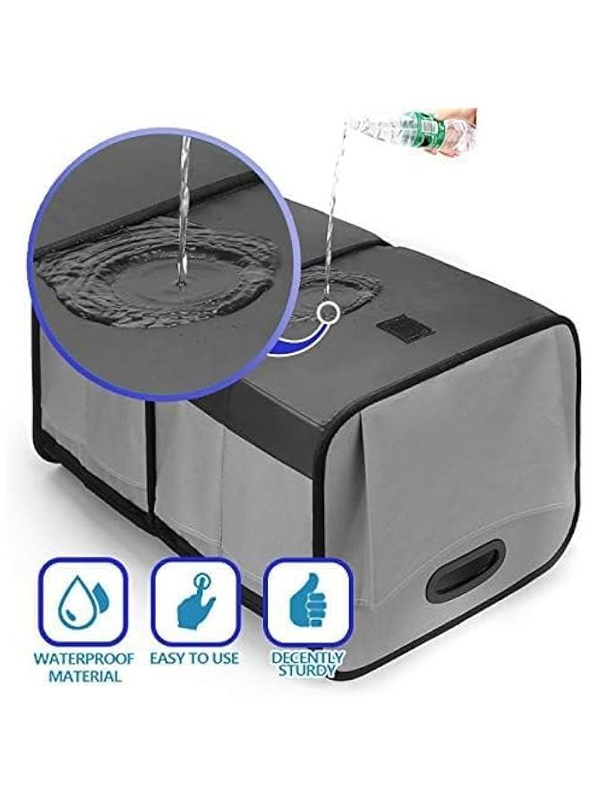 هوكور منظم صندوق السيارة من لوك روزي، تخزين السيارة، مقابض معززة، صندوق تخزين قابل للطي مع فواصل، قابل للطي ومقاوم للماء، بوليستر اكسفورد 600D، مناسب لاي سيارة وسيارات الدفع الرباعي والشاحنات (رمادي) - Image 5