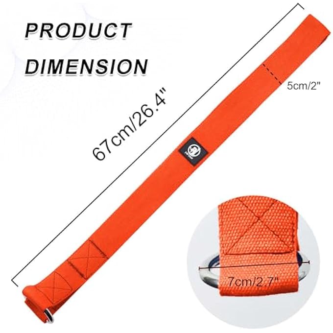 rayihni حزام تدريب مصارعة الذراع مع مقبض يد - مثالي لتمارين المعصم والساعد والعضلات ذات الرأسين معدات لياقة بدنية متعددة الوظائف مناسبة لألواح باربل بسمك 1 بوصة و 2 بوصة - Image 2