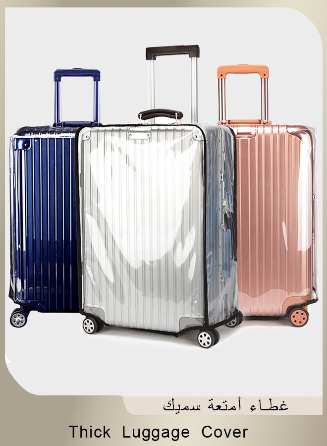 XiuWoo Travel Luggage Cover,3 Pieces TSA Transparent Scratch Resistant Heat Resistant Washable Suitcase Cover Protector, Pvc Luggage Bag Cover Suit For 20 24 28 Inch - Image 1
