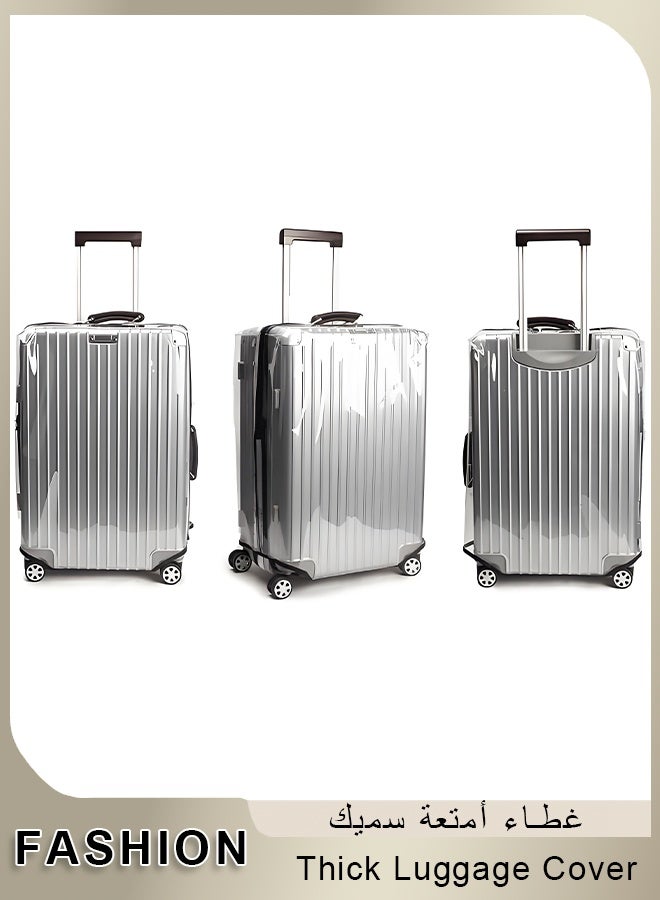 XiuWoo Travel Luggage Cover,3 Pieces TSA Transparent Scratch Resistant Heat Resistant Washable Suitcase Cover Protector, Pvc Luggage Bag Cover Suit For 20 24 28 Inch - Image 2