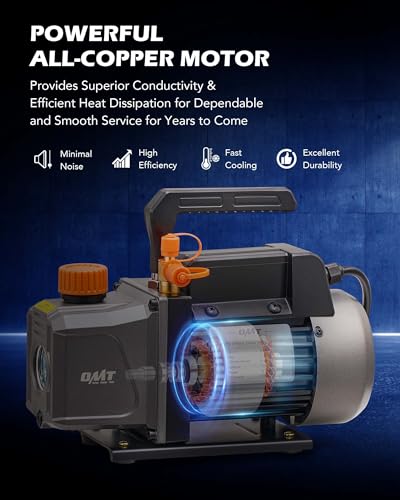 Orion Motor Tech مجموعة مضخة فراغ ومقياس تكييف هواء أوريون موتور تك R1234yf، 1/3 حصان 4 قدم مكعب في الدقيقة مع مجموعة مقياس مانيفولد وكاشف تسرب و3 خراطيم ومحولات لـ R1234yf، مجموعة مضخة فراغ تكييف هواء لأنظمة HVAC للسيارات - Image 5