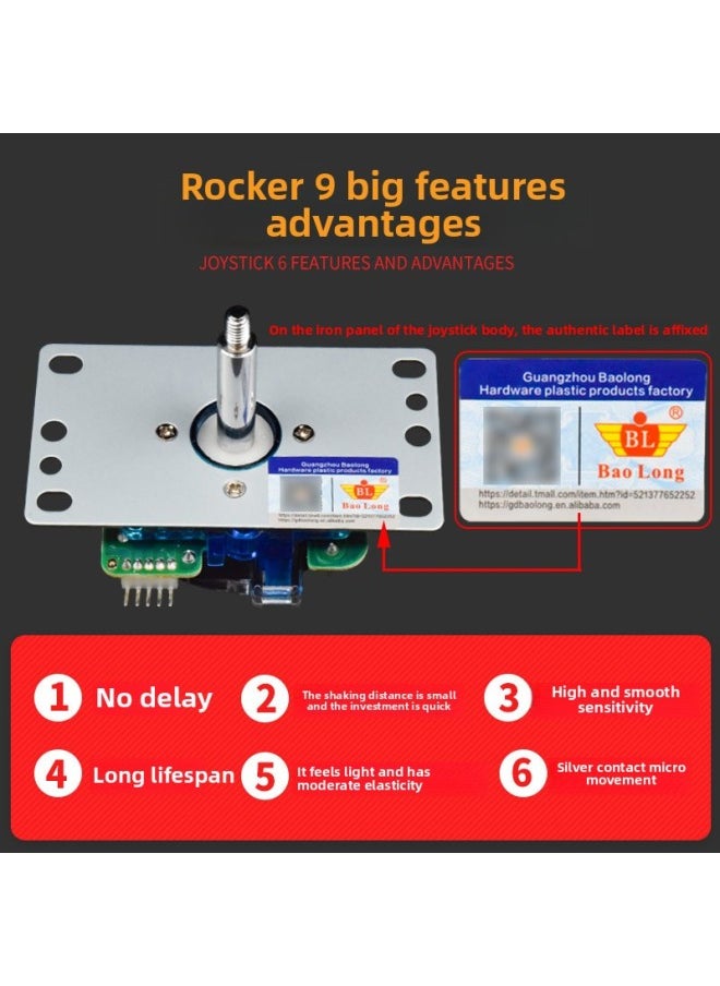 Arcade Fighting High Quality Baolong 5p Rocker King Of Fighters Moonlight Treasure Box Home Double Fighting Game Machine Handle-Product Color:Green 5p Fighting Rocker  - Image 5