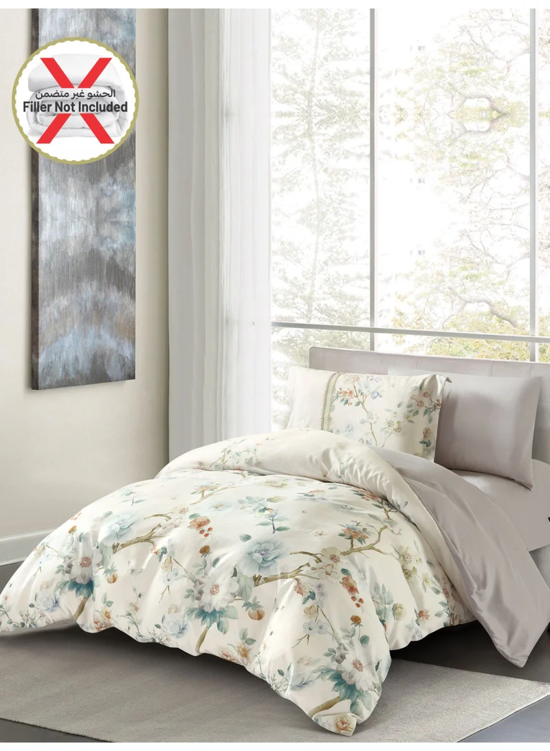 دوناتيلا طقم غطاء لحاف مشجر 4 قطع مقاس كوين يناسب سرير 150×200 سم مايكروفايبر ناعم , تصميم راقي و انيق , يناسب جميع الفصول (لا يشمل حشوة اللحاف)