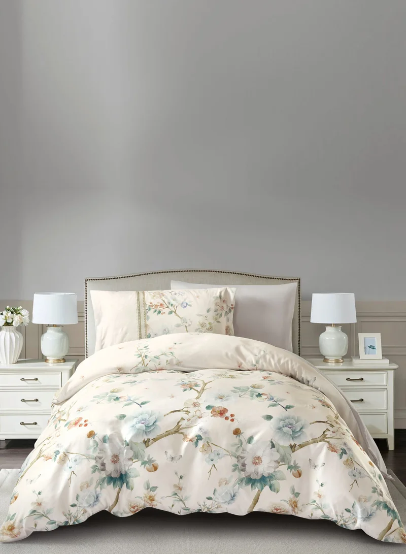 Donetella Digital Print Duvet cover Set,Queen Size 200x230 cm - 4-Pcs Bed Set, ,Emirate Collection, Microfiber - 1 Duvet Cover, 1 Fitted Sheet, 1 Pillow Shams, 1 Pillowcases (Filler Not Include)