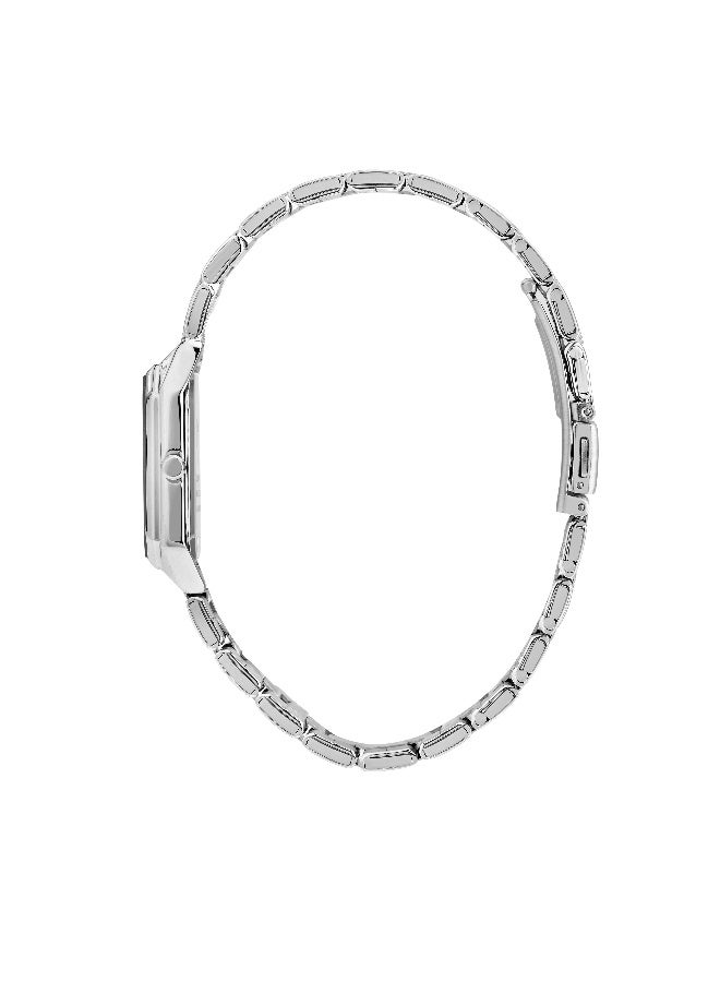B&G Women's White Rectangular Analog Dial with Silver Stainless Steel Band Watch - 36mm - R3853267509 - Image 3