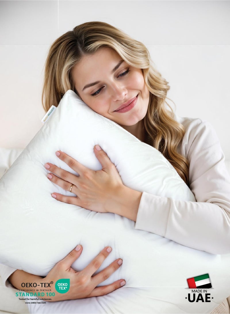 كوتون هوم Cotton Home® 100% واقيات وسادة مغلفة من البولي يوريثان مقاومة للماء مقاس قياسي 50 × 75 سم، 20 × 26 بوصة أغطية وسادة مبطنة من الألياف الدقيقة بسحاب ناعمة ومسامية، عبوة بيضاء مضادة للحساسية 1 - Image 4