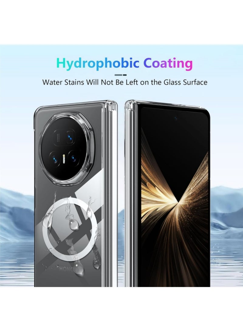 Aookay Magnetic for Honor Magic V5 Case with Hinge Protection, [Compatible with MagSafe] Slim Thin Transparent PC Back Anti-Yellow Mil-Grade Protection Shockproof Phone Cover for Magic V5 5G (Clear) - Image 4