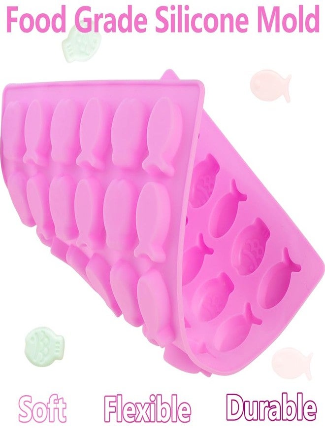 JOGILBOY 2 Pack Mini Fish Shaped Mold Non-stick Chocolate 36-Cavity Food Grade Silicone Molds for Baking and Homemade Treats, Gelatin Gummies, Candy, Biscuits, Ice Cubes, Chocolate - Image 3