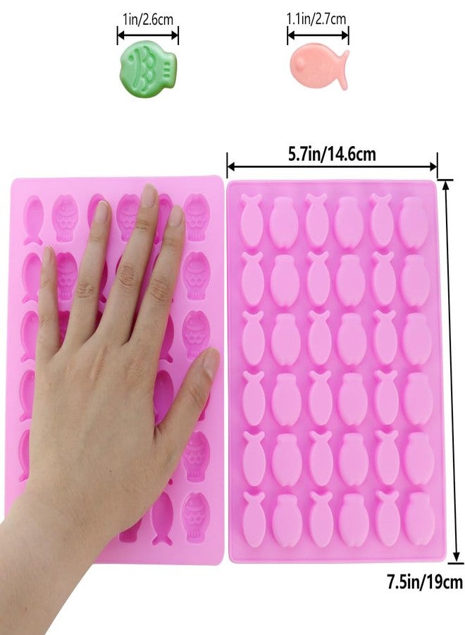 JOGILBOY 2 Pack Mini Fish Shaped Mold Non-stick Chocolate 36-Cavity Food Grade Silicone Molds for Baking and Homemade Treats, Gelatin Gummies, Candy, Biscuits, Ice Cubes, Chocolate - Image 2