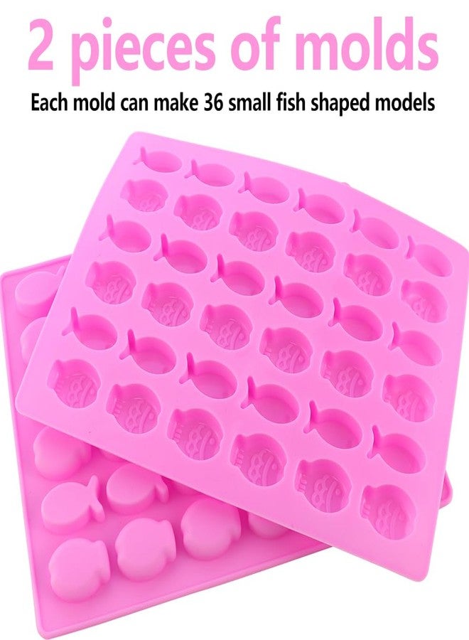 JOGILBOY 2 Pack Mini Fish Shaped Mold Non-stick Chocolate 36-Cavity Food Grade Silicone Molds for Baking and Homemade Treats, Gelatin Gummies, Candy, Biscuits, Ice Cubes, Chocolate - Image 5