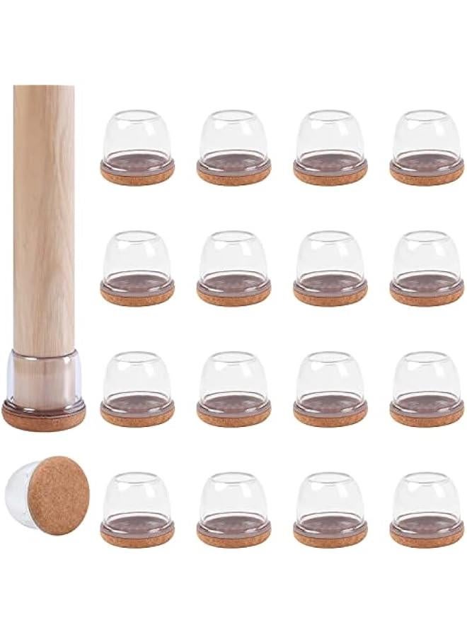 24PCS Clear Chair Leg Floor Protectors for Hardwood Floors, Floor Protectors for Chairs, Felt Furniture Pads, Chair Leg Caps Covers, Chair Leg Socks Bar Stool Leg Floor Protectors (Fit: 0.8 - 1.1) - Image 1