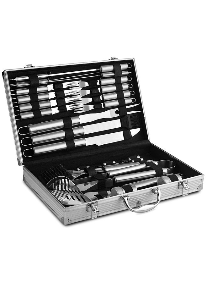 RollsTimi  Kitchen Professional BBQ Tools Grill Set (26-Piece Kit) Heavy-Duty Stainless-Steel Utensils | Barbecue Grilling & Cooking Accessories | Spatula, Tongs, Fork, Basting Brush & More - Image 1