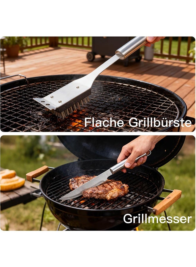 RollsTimi  Kitchen Professional BBQ Tools Grill Set (26-Piece Kit) Heavy-Duty Stainless-Steel Utensils | Barbecue Grilling & Cooking Accessories | Spatula, Tongs, Fork, Basting Brush & More - Image 2