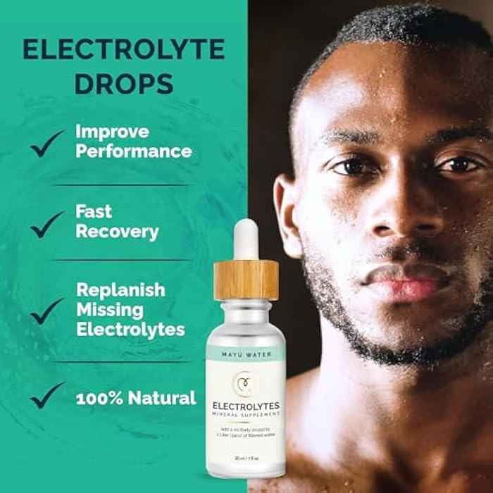 MAYU Electrolyte Water Drops - Fast Absorption Mineral Drops for Drinking Water, Hydration Essential Minerals Mix - 100% Pure Natural Minerals, Dehydration Solution, Sugar Free Electrolytes -30 ml (1) - Image 3
