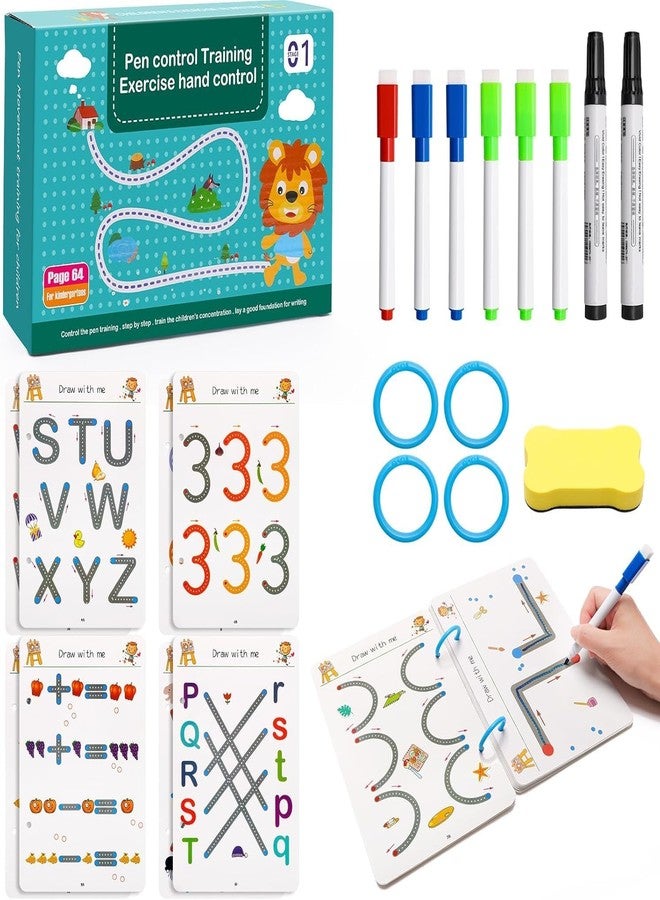 SENVOX Reusable Magic Practice Copybook Kit for Kids | Magical Tracing Workbook Set For Preschool Educational | Hand Writing Pen Control Training Book For Learning to Write The Alphabets & Numbers - Image 1