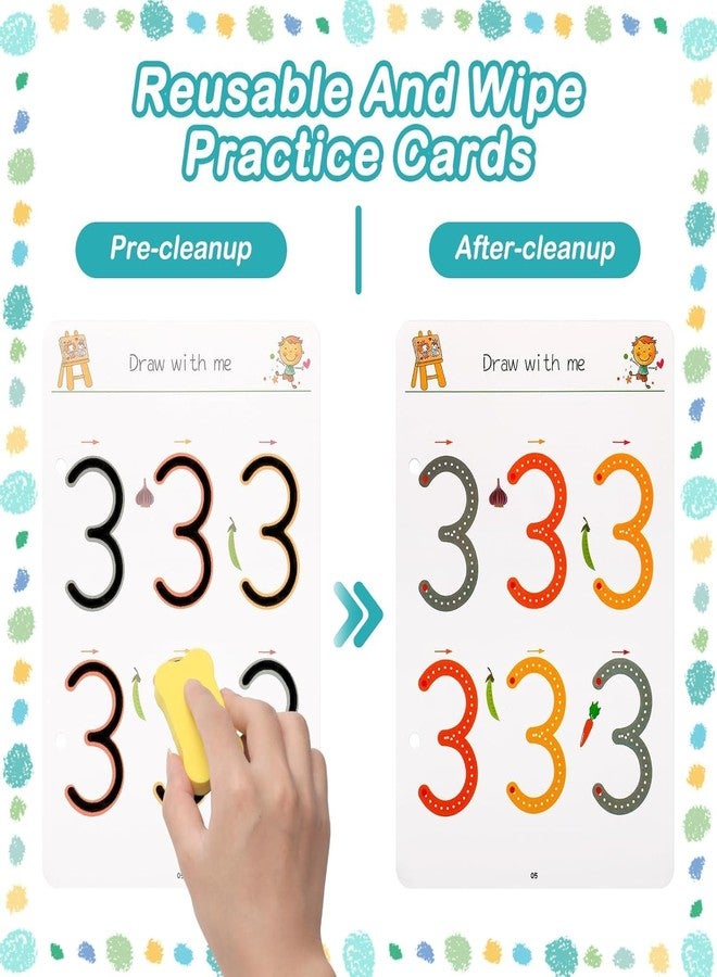 SENVOX Reusable Magic Practice Copybook Kit for Kids | Magical Tracing Workbook Set For Preschool Educational | Hand Writing Pen Control Training Book For Learning to Write The Alphabets & Numbers - Image 4