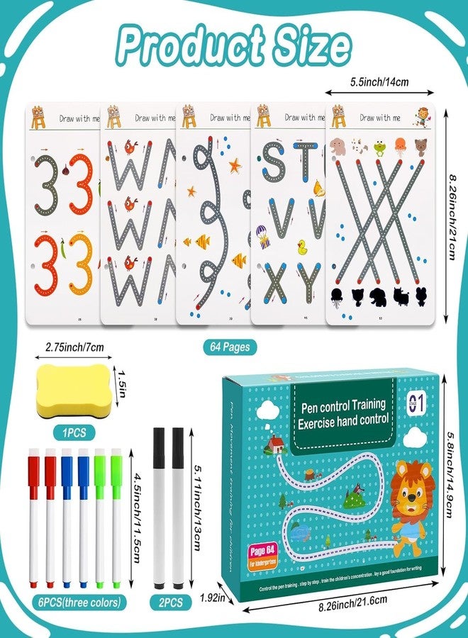 SENVOX Reusable Magic Practice Copybook Kit for Kids | Magical Tracing Workbook Set For Preschool Educational | Hand Writing Pen Control Training Book For Learning to Write The Alphabets & Numbers - Image 2