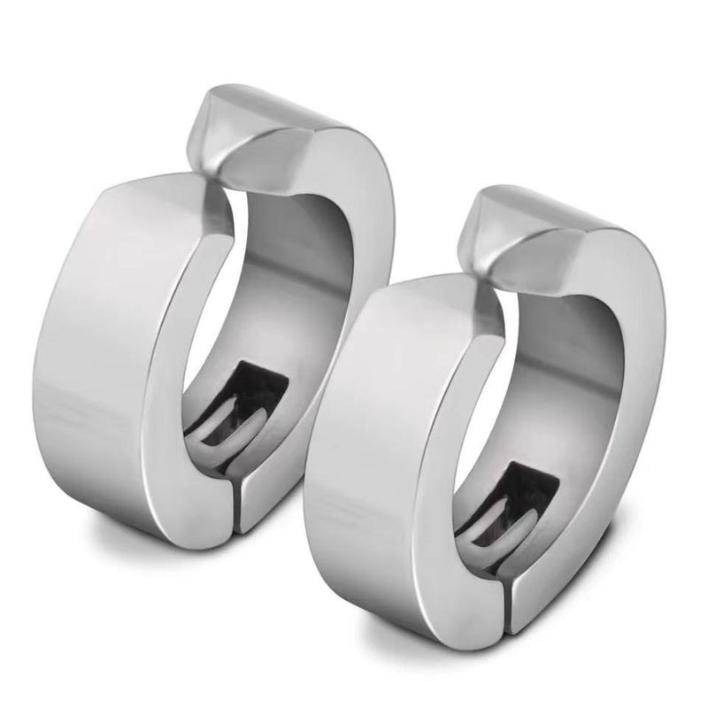Black Punk Titanium Ear Cuffs Unisex Fashion 4*9 plane ear clip steel color one