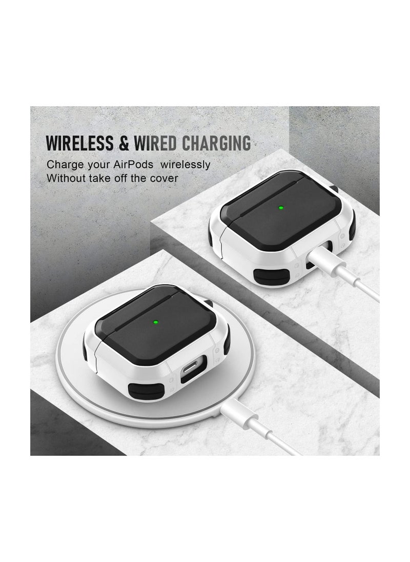 ELTRAZONE AirPods 3 Case Cover with Keychain Upgraded Armor Shockproof Hard-Shell Protective TPU Compatible for Apple Airpods 3rd Generation Case for Women Men Girls Boys (Front LED Visible) - Image 2