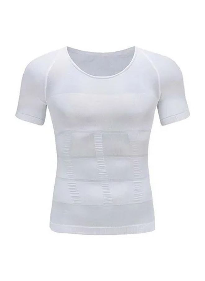 Generic - Men's Slimming Tank Top Body Shaper Compression Shirts For Men Slim Undershirts Abs Vest For Workout Abdomen, White - Image 1
