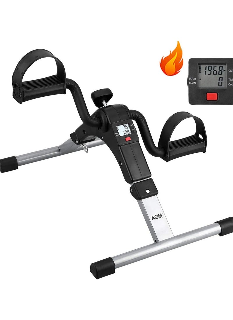 Generic Portable Mini Folding Arm Leg Foot Pedal Exerciser Peddler Machine Bicycle While Sitting  - Image 1