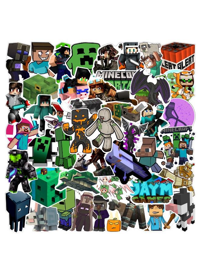 50-Piece Minecraft Stickers, Vinyl Waterproof Art Stickers for Laptop,Skateboard, Water Bottles,Computer,Phone,Guitar,Cartoon Stickers for Kids Teens Adult  - Image 2