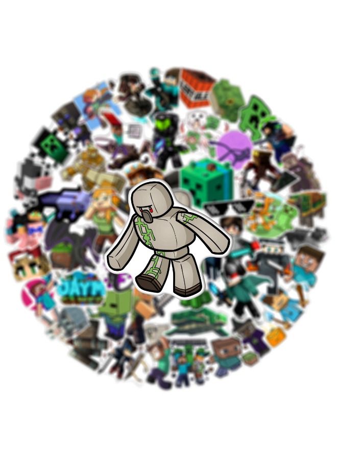 50-Piece Minecraft Stickers, Vinyl Waterproof Art Stickers for Laptop,Skateboard, Water Bottles,Computer,Phone,Guitar,Cartoon Stickers for Kids Teens Adult