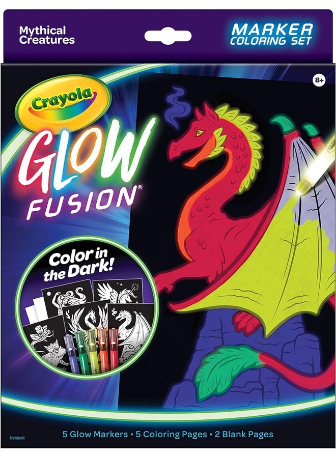 CRAYOLA Glow Fusion, Marker Coloring Set, Mythical Creatures - Image 1